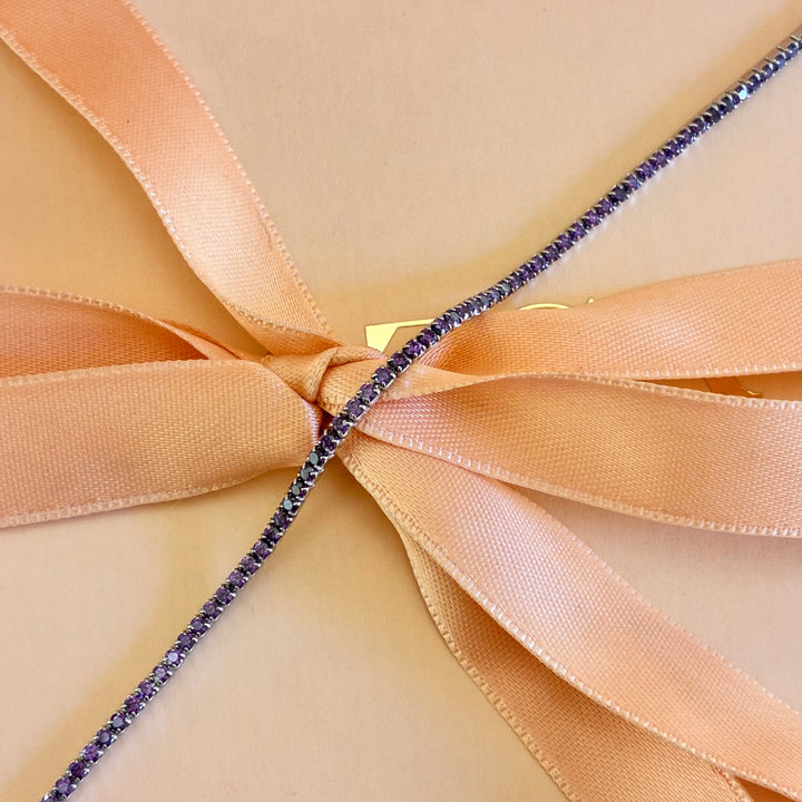 Purple zircone sterling silver bracelet