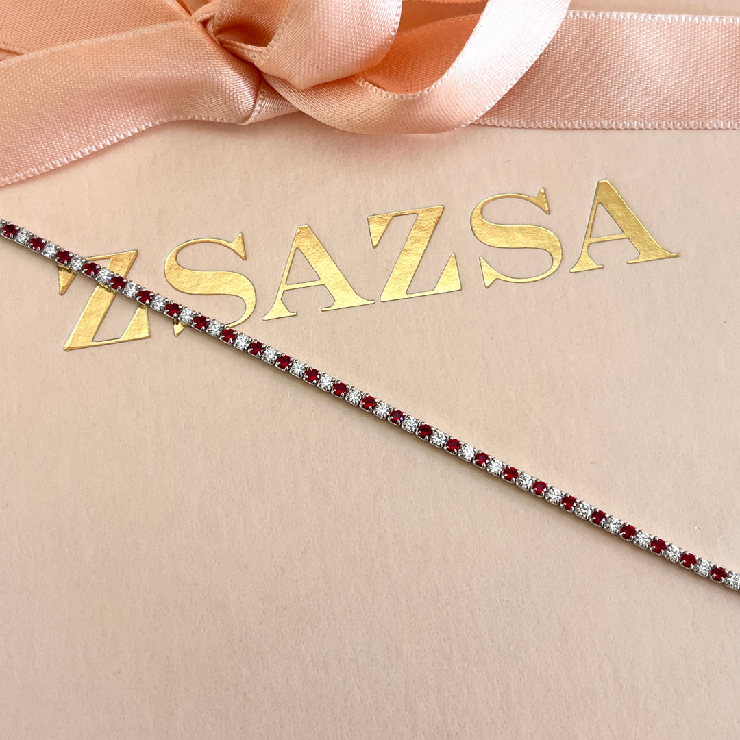 Mix dark red zircone bracelet