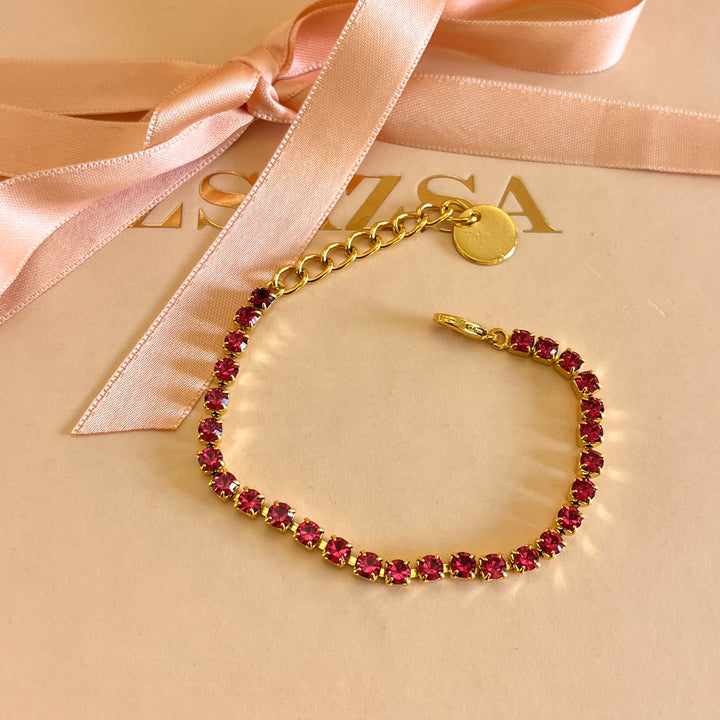 Magenta Swarovski crystals bracelet