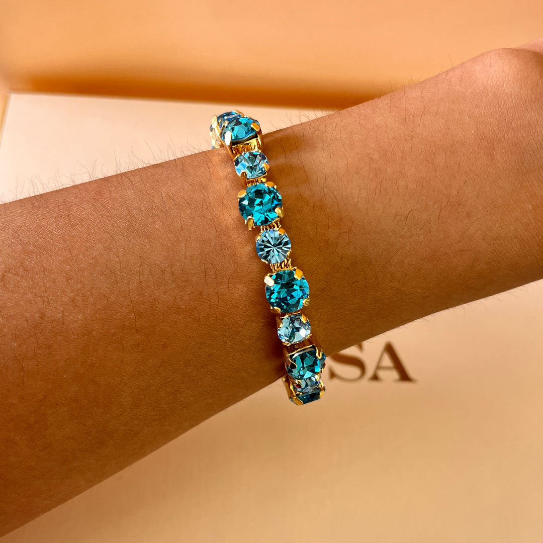 Turquoise Swarovski crystals bracelet
