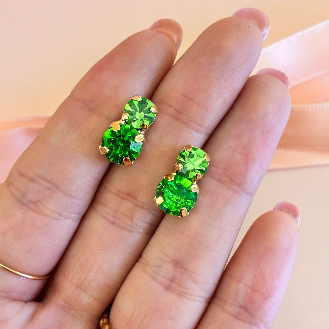 Green Preciosa crystals gold plated set