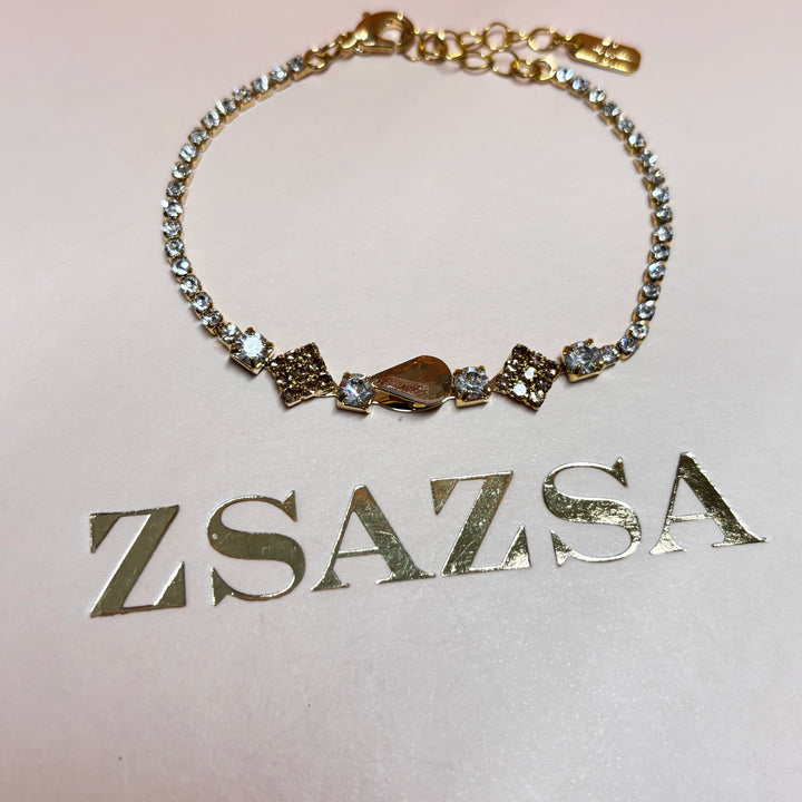 Teardrop bronze rhinestone set