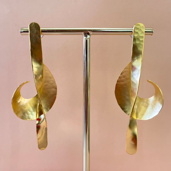 Twisted gold plated earrings