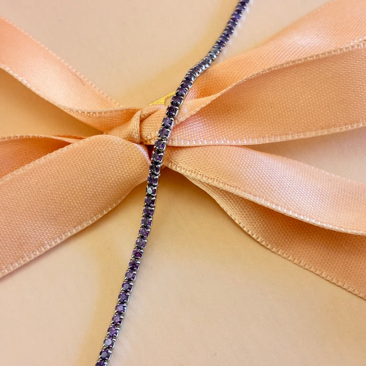 Purple zircone sterling silver bracelet