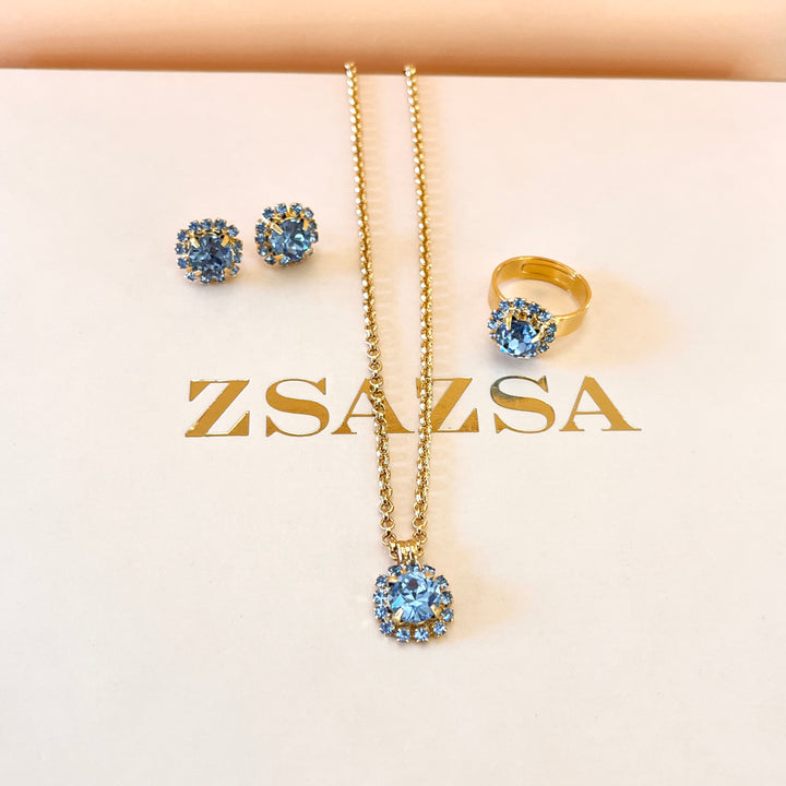 Light blue Swarovski crystals set