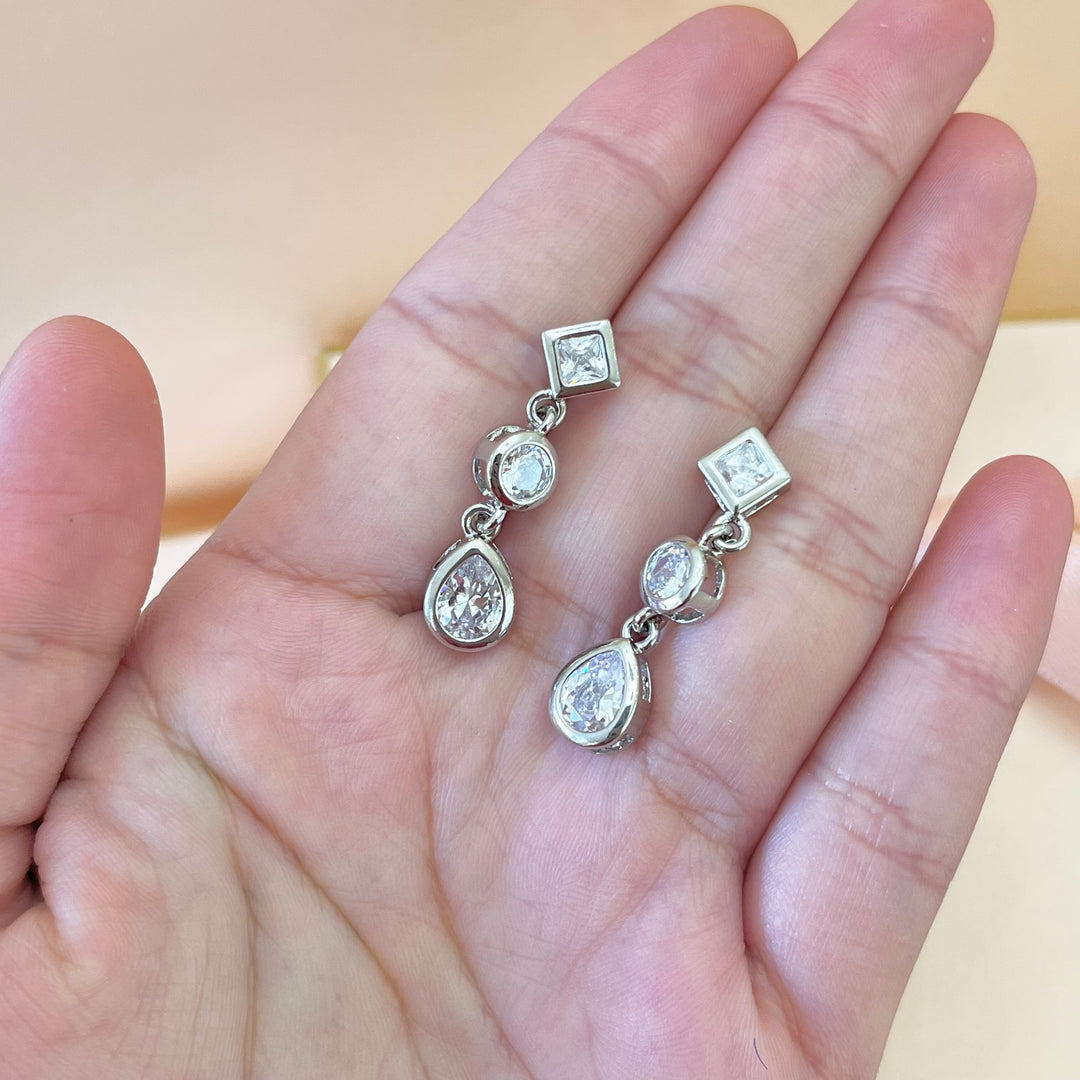 Silver zircone earrings