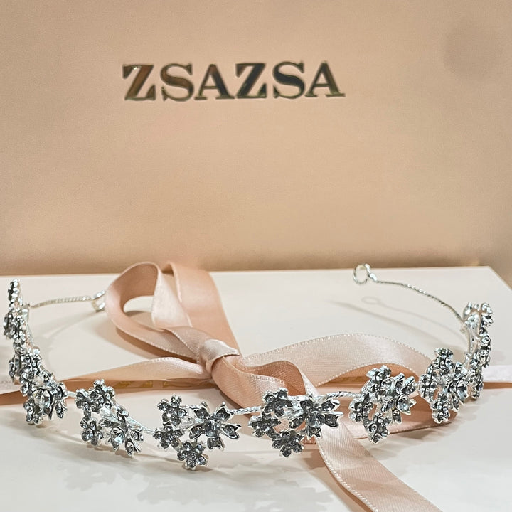 Silver flower cluster headpiece