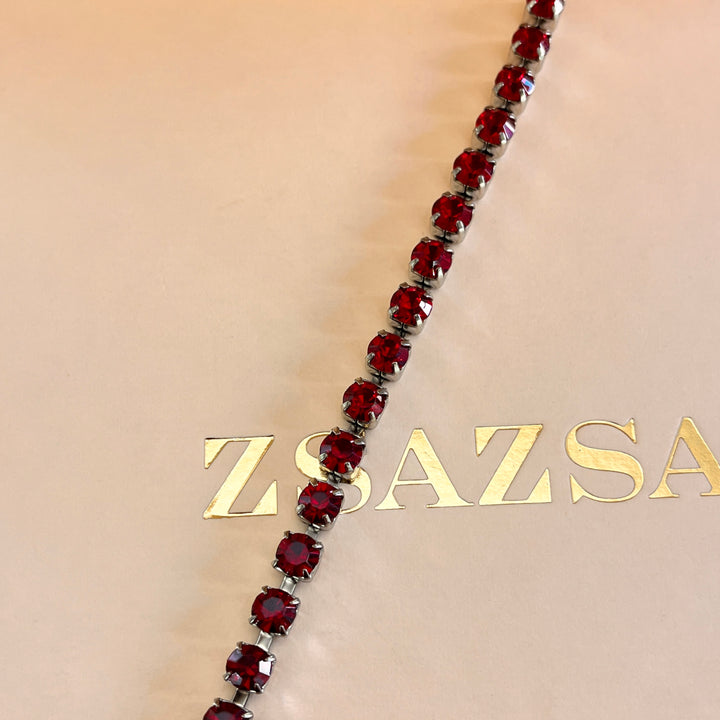 Dark red preciosa crystals bracelet