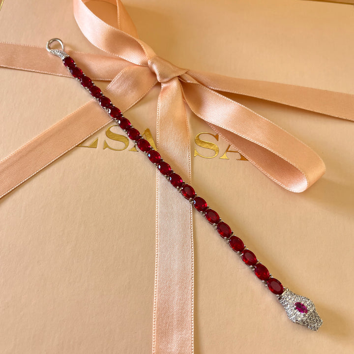 Red zircone snake necklace and bracelet
