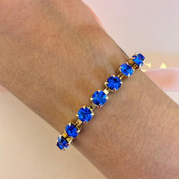 Royal blue Swarovski crystals bracelet