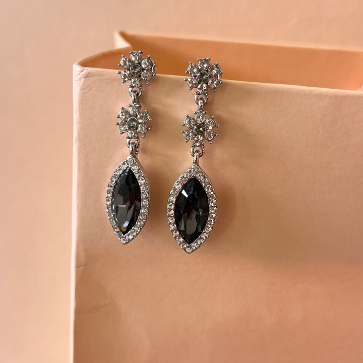 Grey marquise Swarovski crystals set