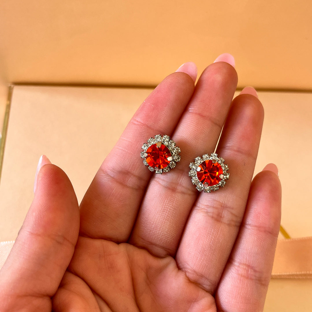 Orange Swarovski crystal set