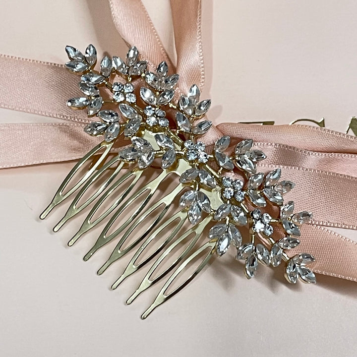 Delicate marquise comb in gold or silver