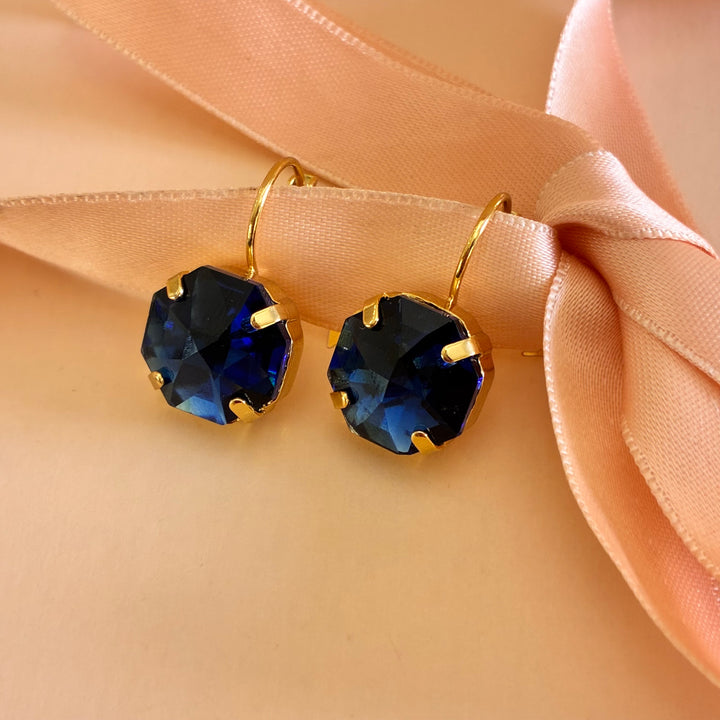 Navy blue Swarovski crystals hooks