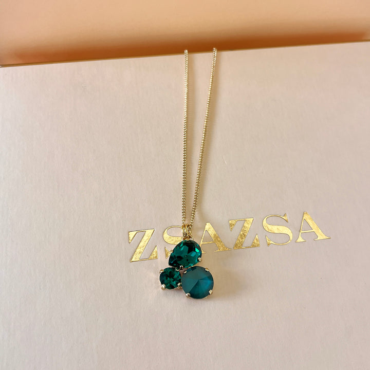 Dark green preciosa crystal pendant