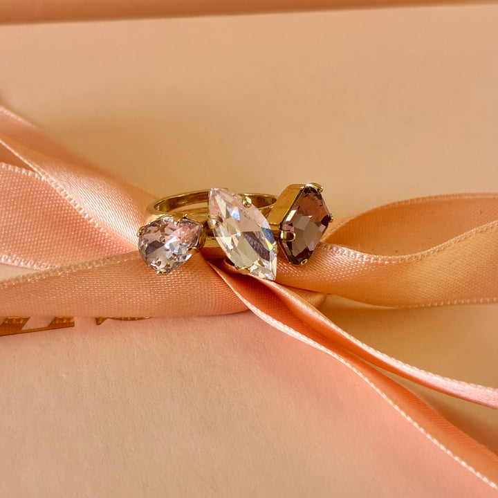 Elegant lilac and pink Swarovski crystals set