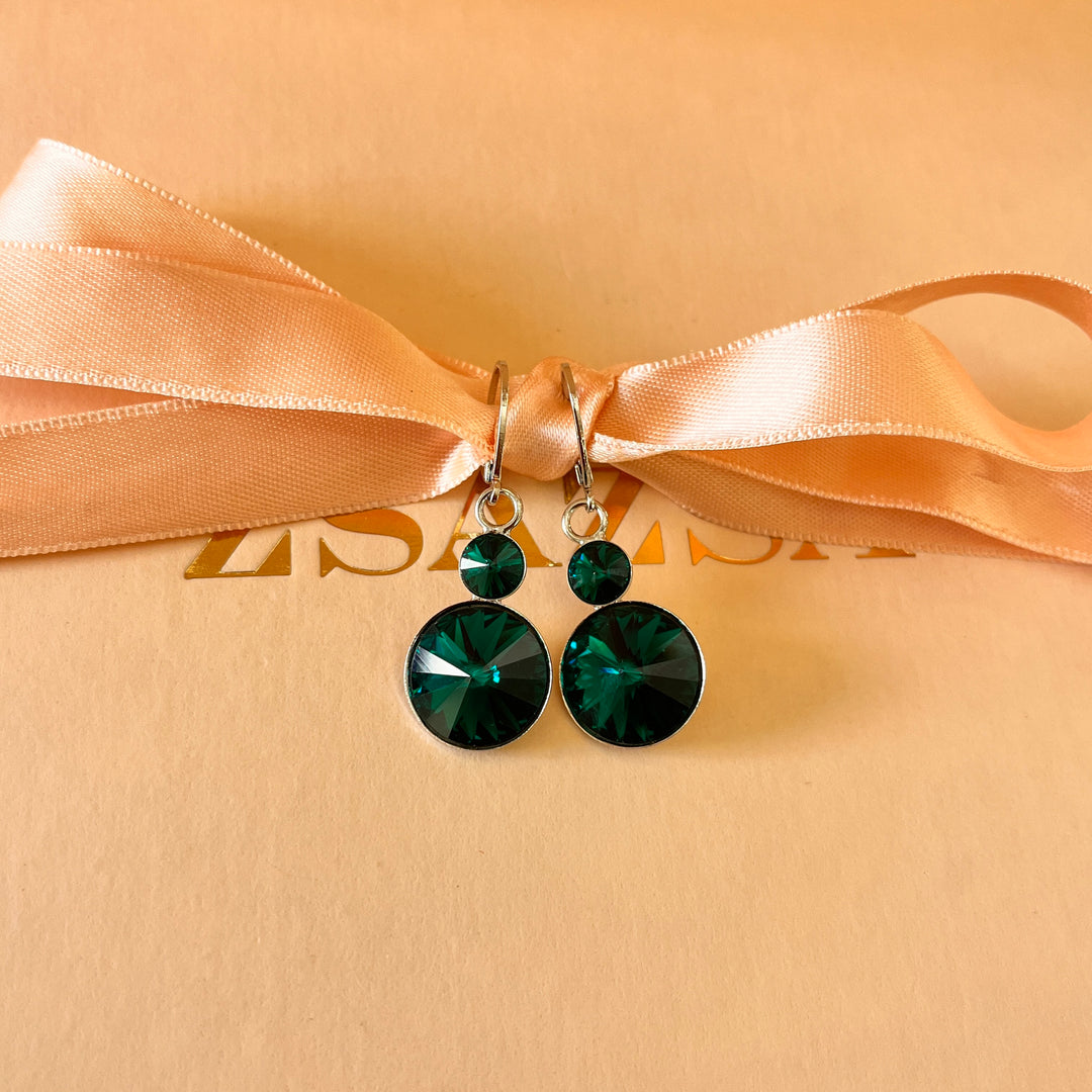 Dark green Swarovski crystals set