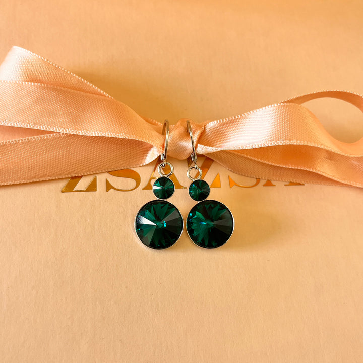 Dark green Swarovski crystals set