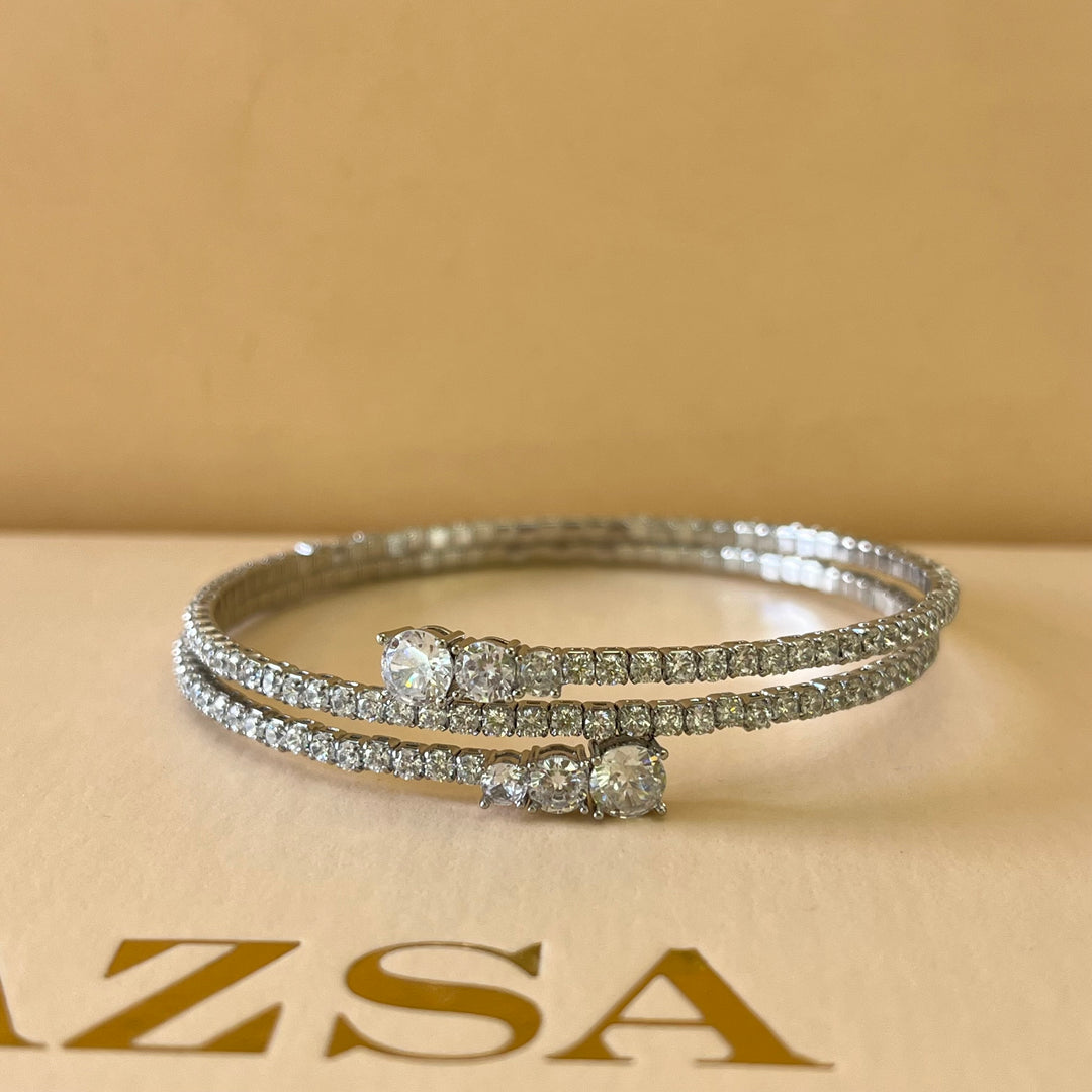 Silver zircone bangle