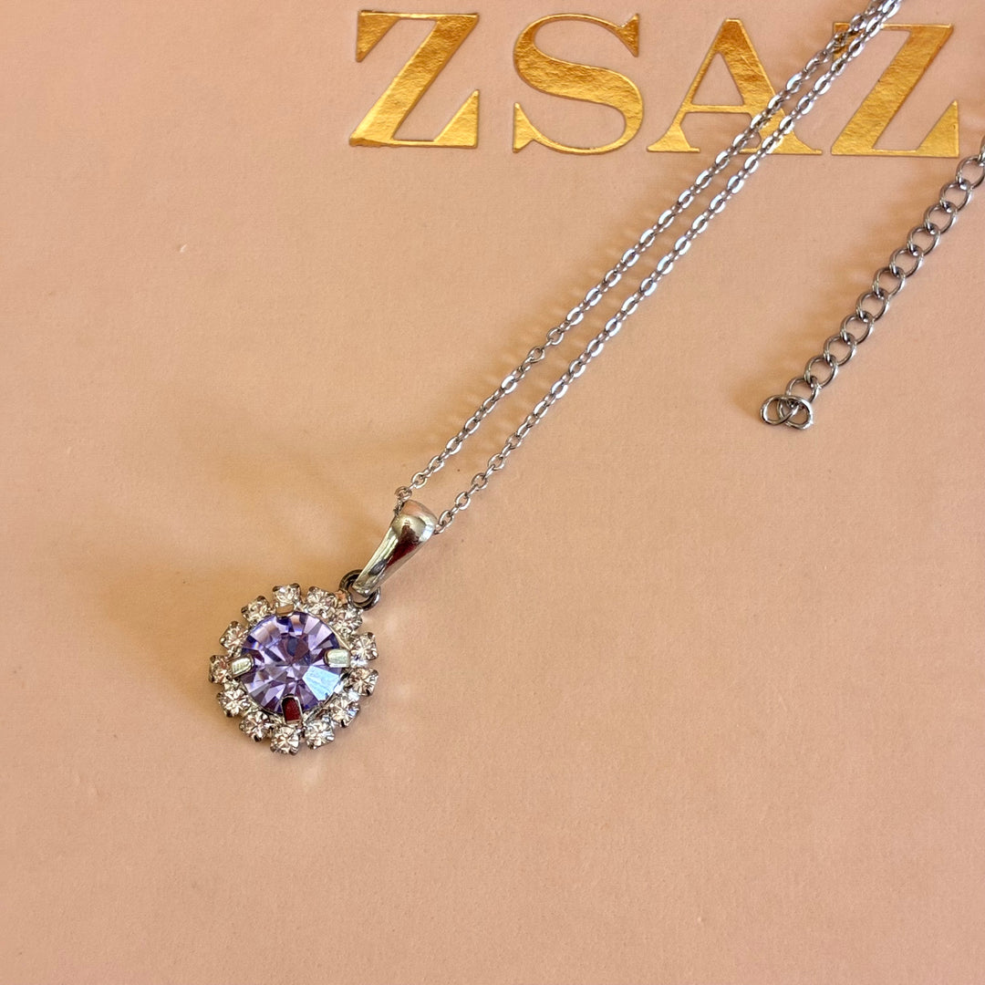 Lilac dainty Preciosa crystals silver set