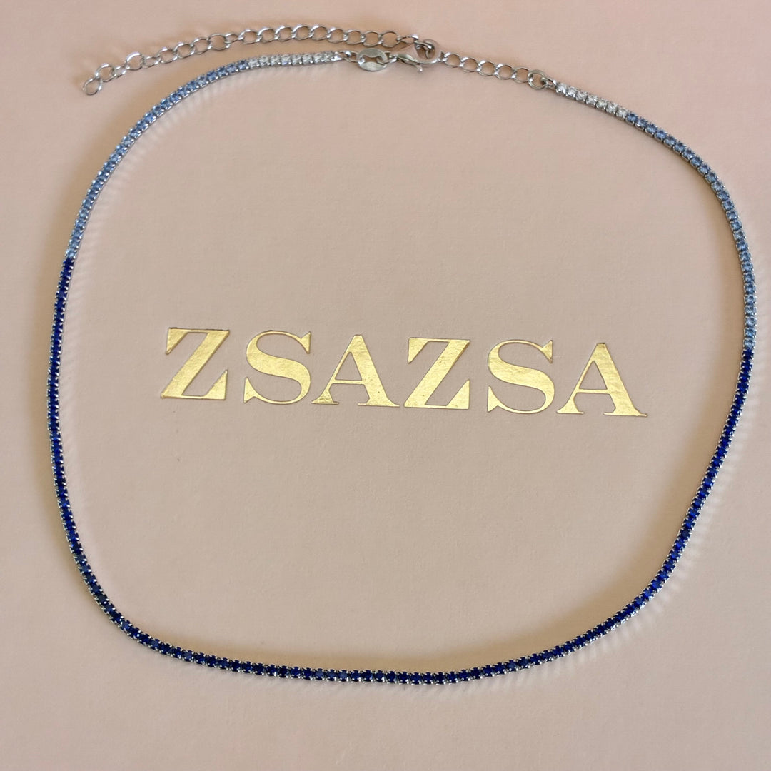 Blue sterling silver necklace