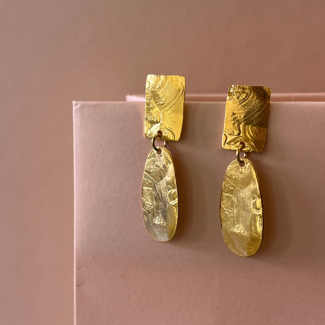 Gold handmade earrings