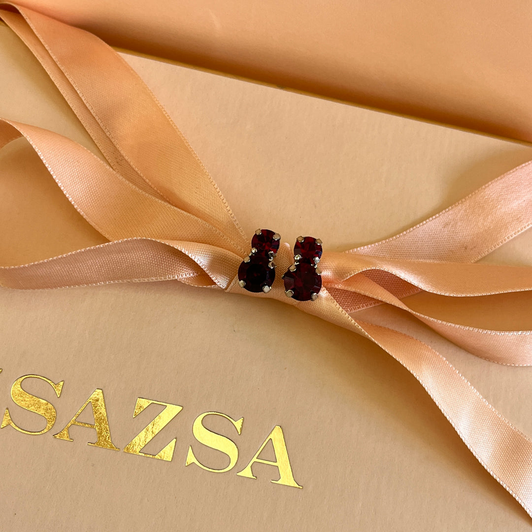 Dark red Swarovski crystals set