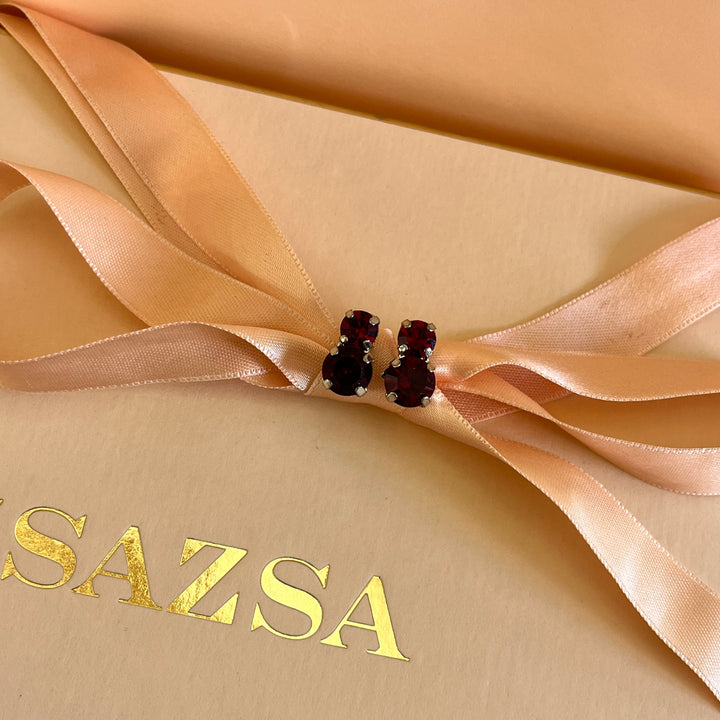 Dark red Swarovski crystals set