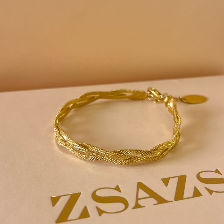 Twisted gold handmade necklace & bracelet