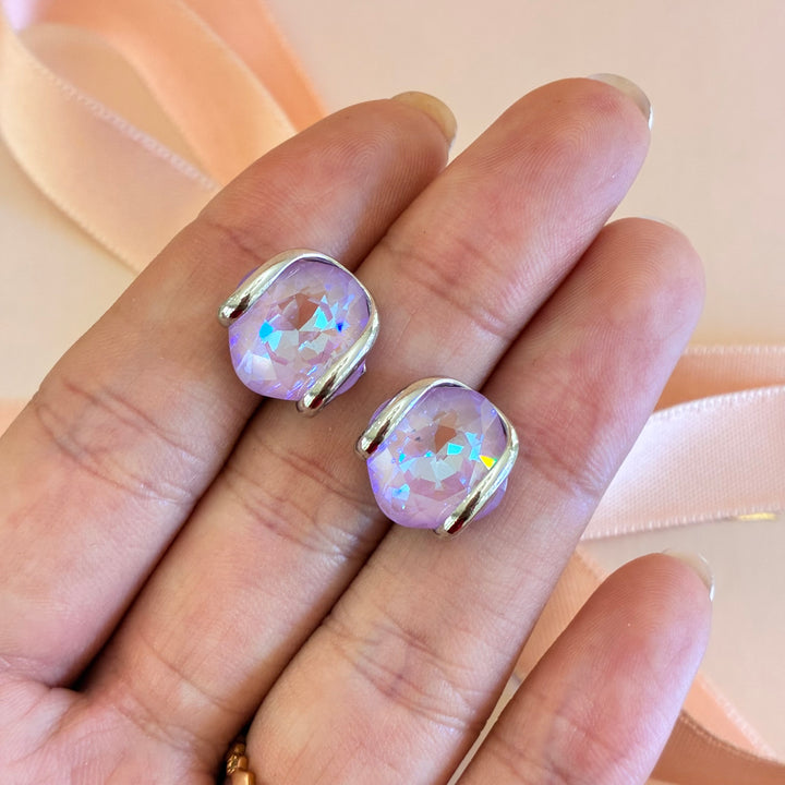 Murano lilac pendant silver set