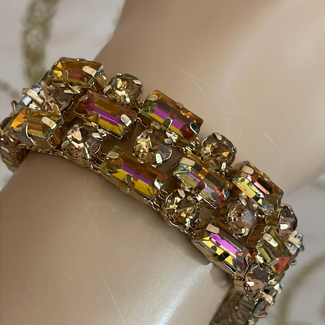 Bronze Rhinestone gold plated Bracelet