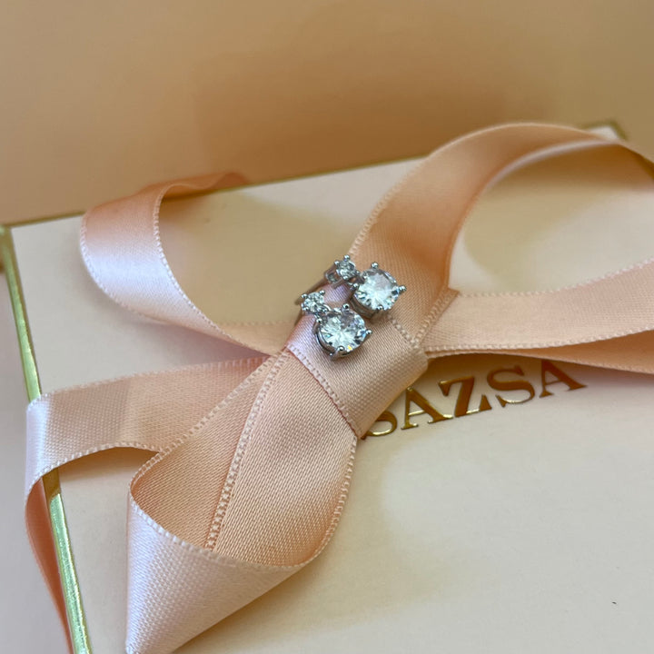 Silver zircone studs