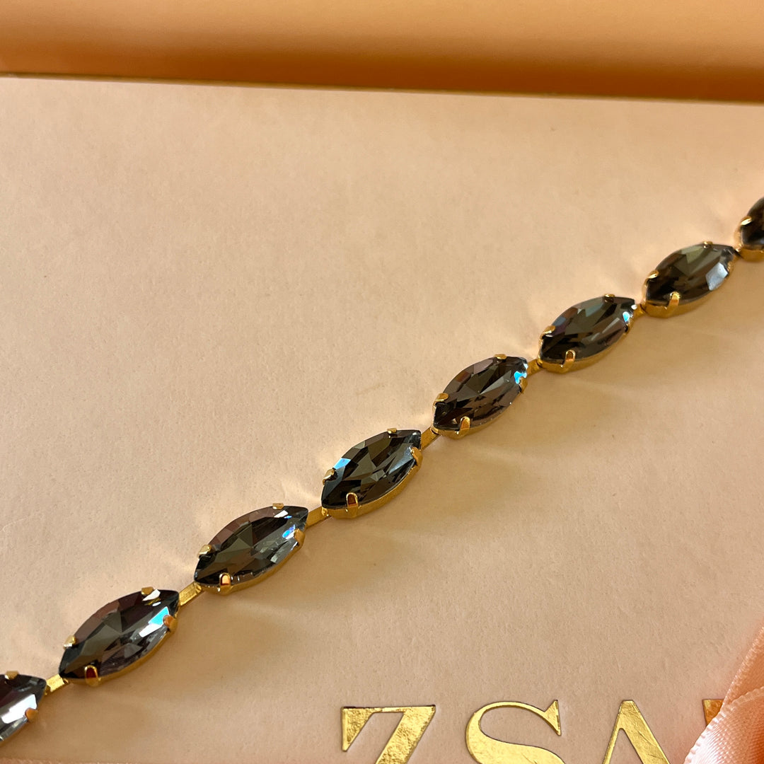 Grey marquise preciosa crystals bracelet