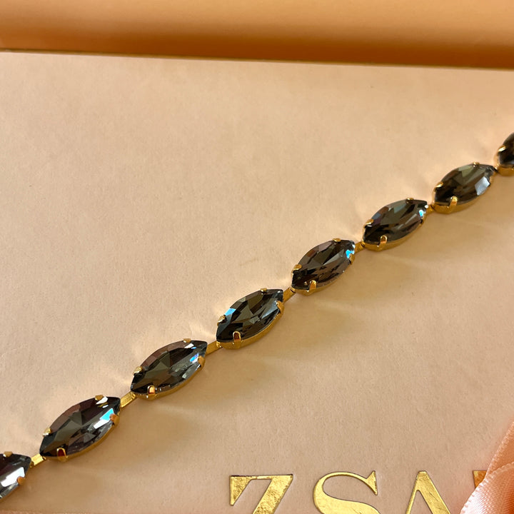 Grey marquise preciosa crystals bracelet