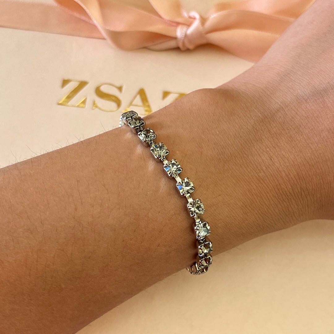 Grey preciosa crystals bracelet