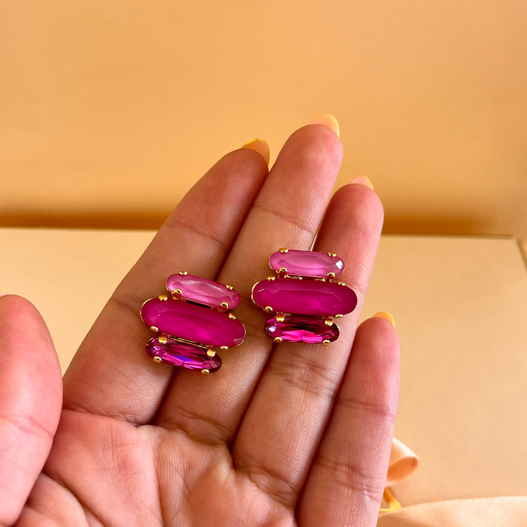 Shade of fuchsia Swarovski crystals set