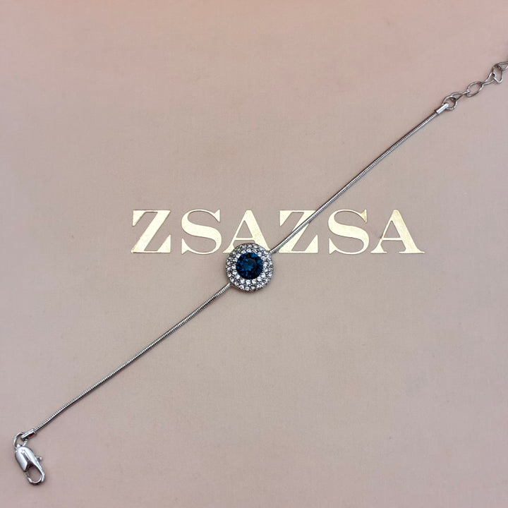 Round navy blue zircone set