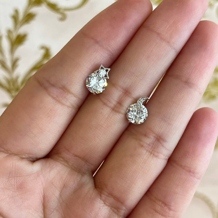 Moon & star zircone studs
