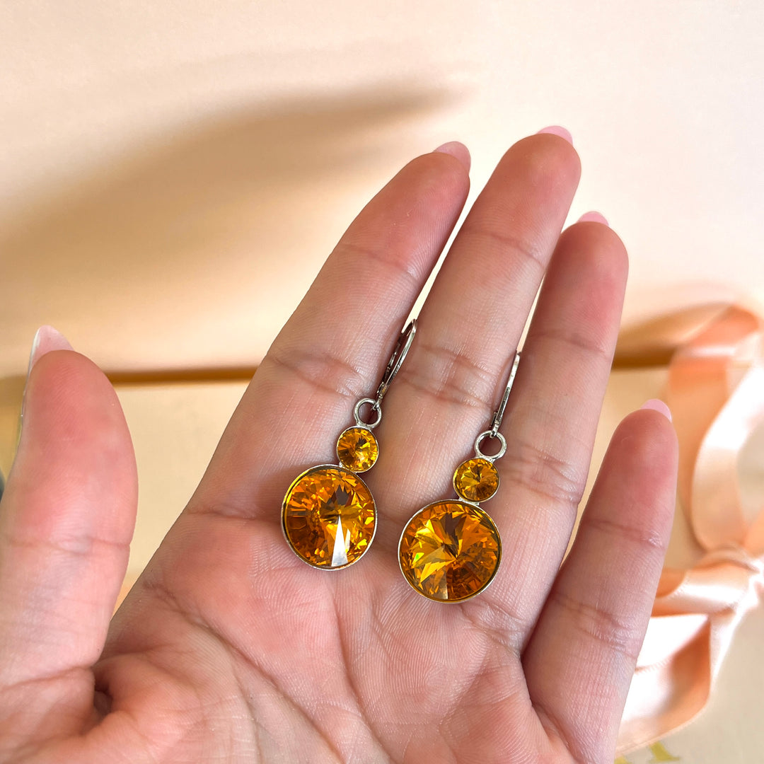 Topaz Swarovski crystals set