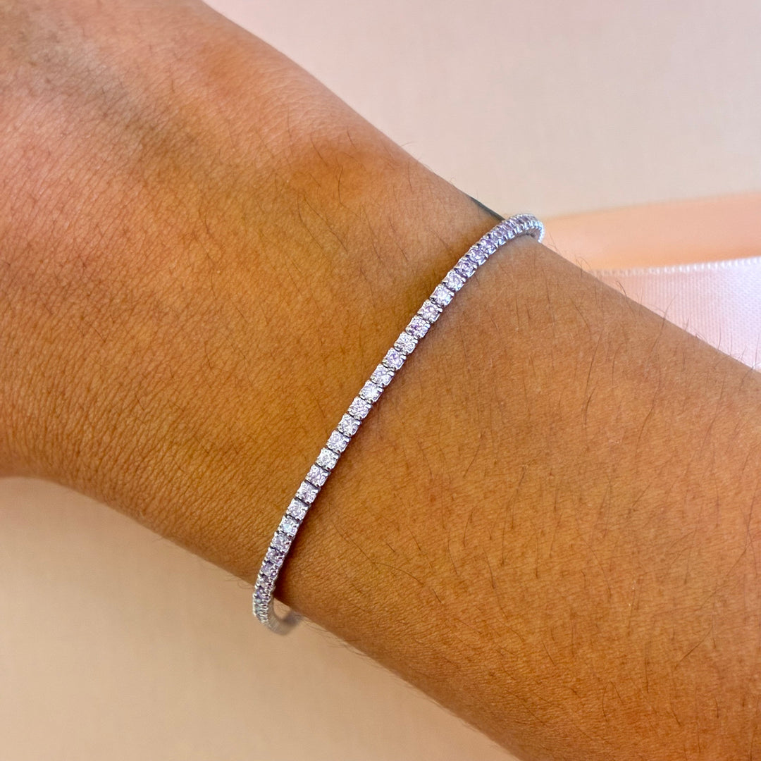 Lilac zircone sterling silver bracelet