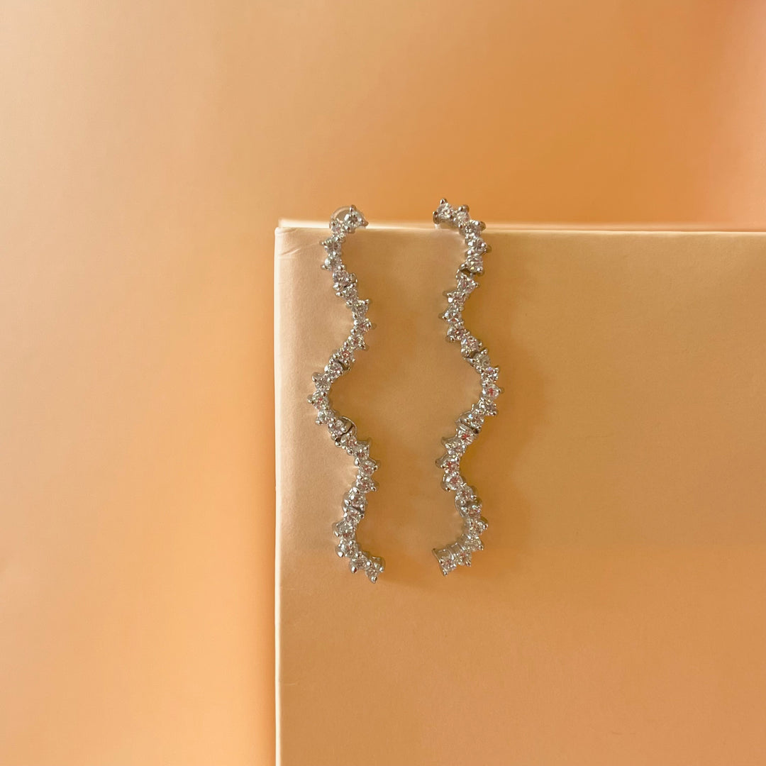 Silver zircone earrings