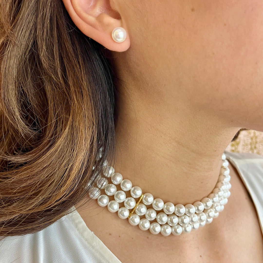 White Mallorca pearls set