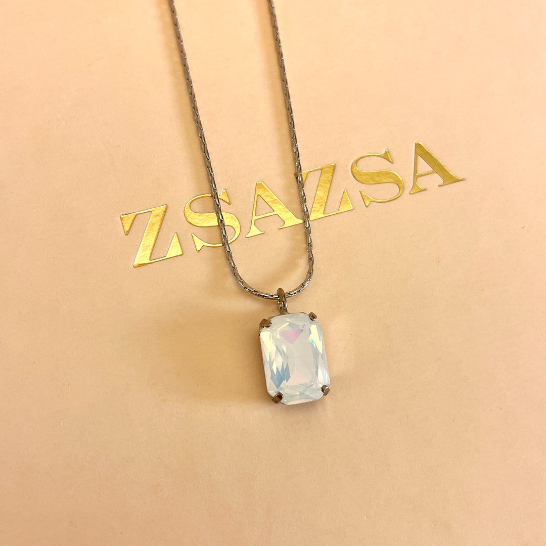 White Swarovski crystals pendant