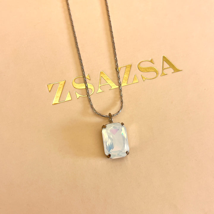 White Swarovski crystals pendant