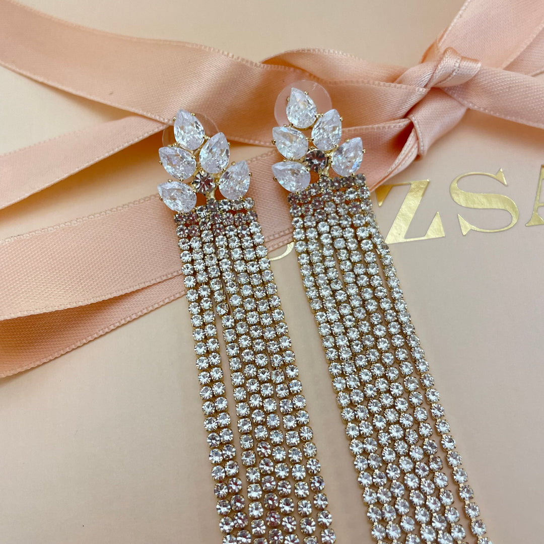 Fringe teardrop earrings