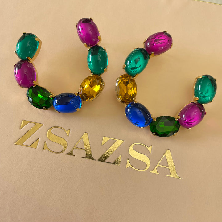 Multicolour Preciosa crystals earrings