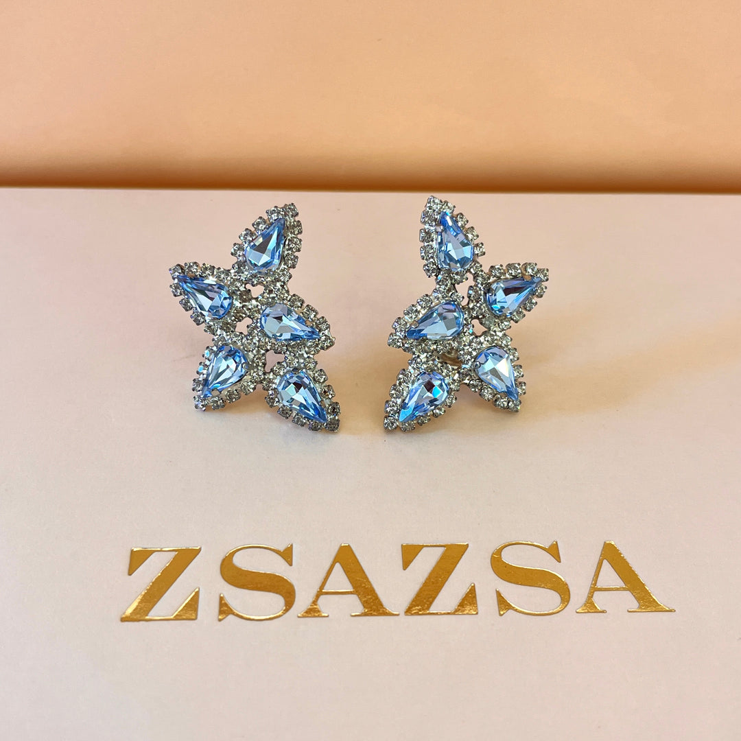 Light blue Swarovski crystals earrings