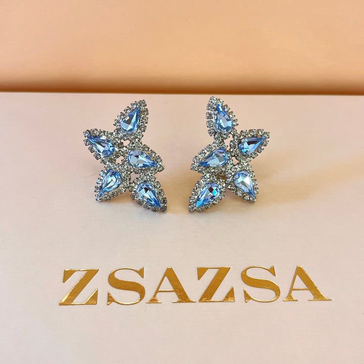 Light blue Swarovski crystals earrings