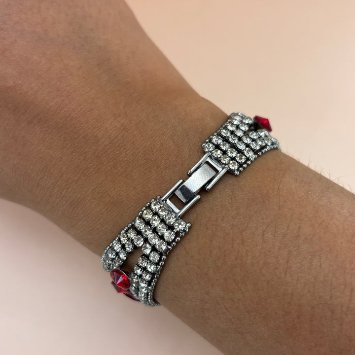Rhinestone red bracelet