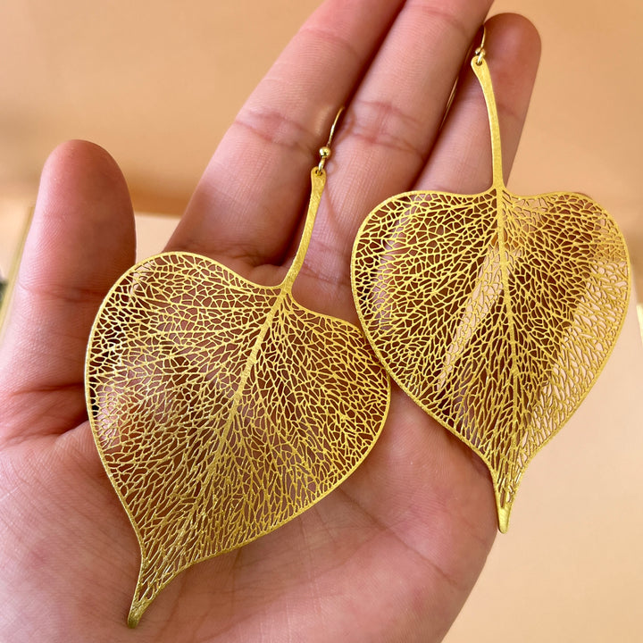 Gold leafs handmade hooks